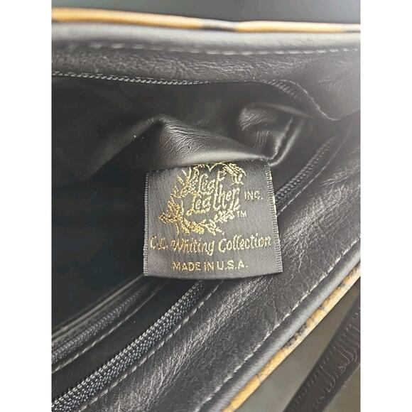 Vintage C.L. Whiting Leaf Leather Tooled Purse 90's Handbag One of a Kind USA - Picture 5 of 10